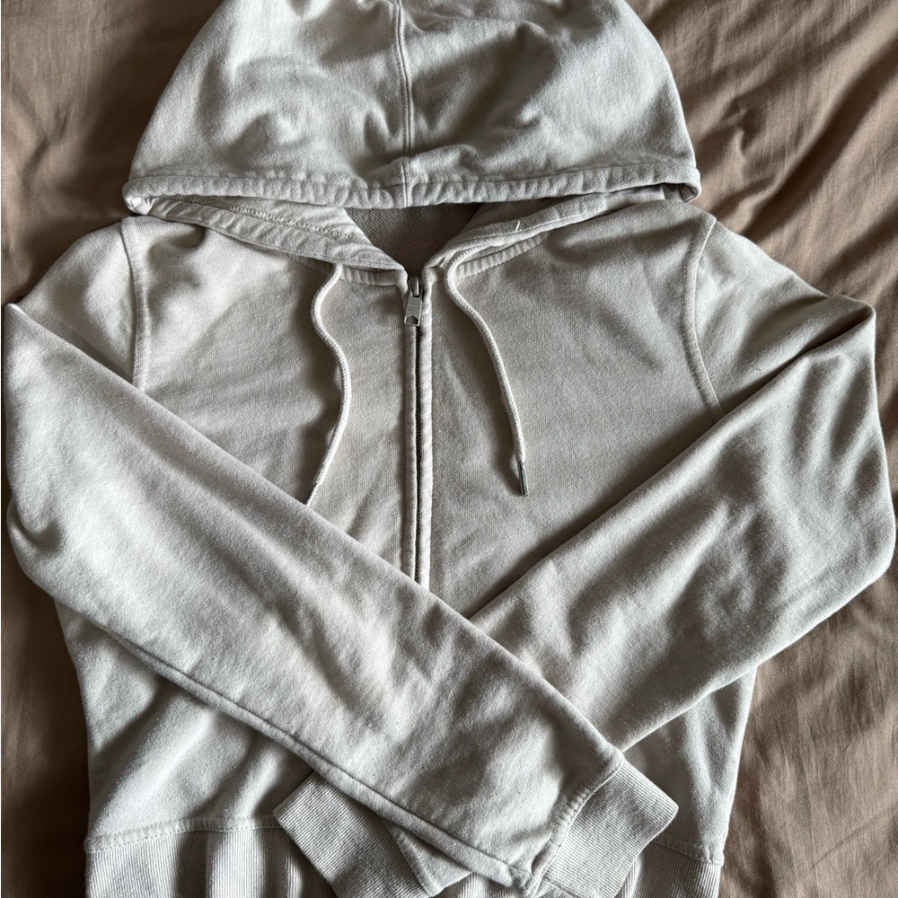 Garage Light Cream Zip-Up Hoodie